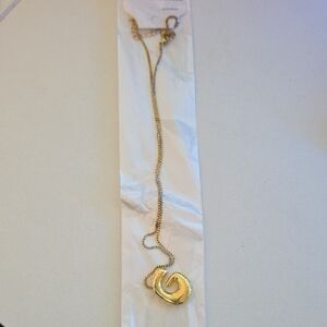 Gold Monogram Necklace Letter G Stainless Steel Bubble Letter G